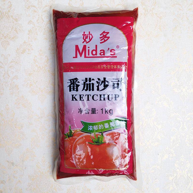 手抓饼酱料妙多番茄酱1kg*12袋整箱商用番茄沙司配料手抓饼