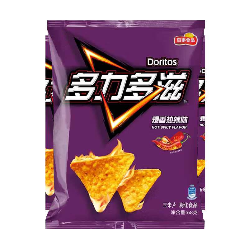 玉米片乐事多力多滋玉米片68g袋装芝士烧烤味薯片网红休闲膨化