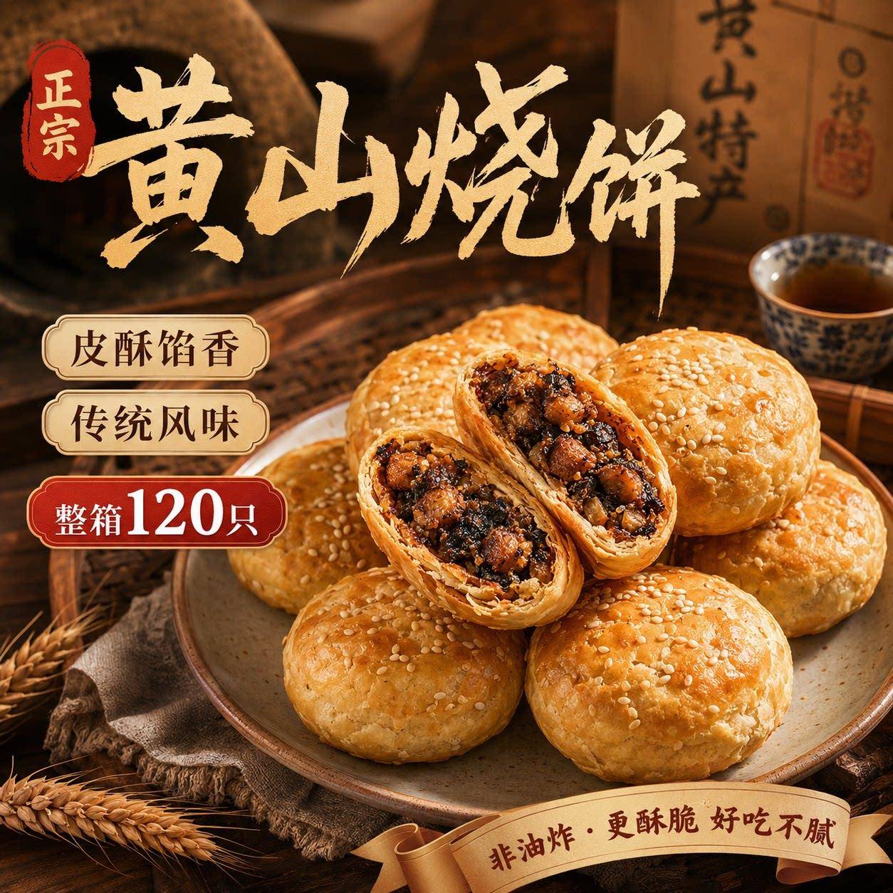 早餐饼干黄山烧饼安徽特产现烤梅干菜扣肉酥饼烧饼早餐饼干休闲零