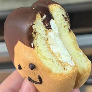 新货新日期老式娃娃脸蛋糕硬奶油奶油笑脸蛋糕90后80后小时候