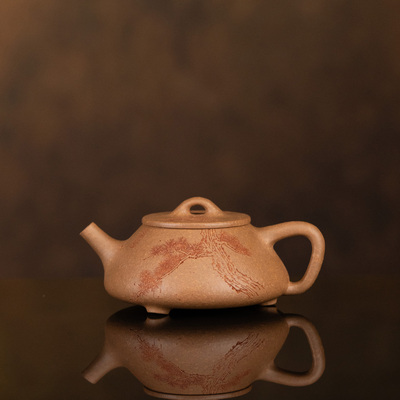 【利贞l长青平盖石瓢】原矿黄段泥约190cc手工制宜兴茶壶茶具LZD