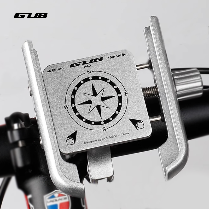 GUB铝合金自行车手机架骑行导航支架电动摩托车外卖手机固定架P40