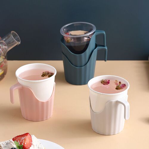 杯拖杯子套一次性纸杯套杯托底座拖塑料加厚防烫隔热杯架办公茶杯