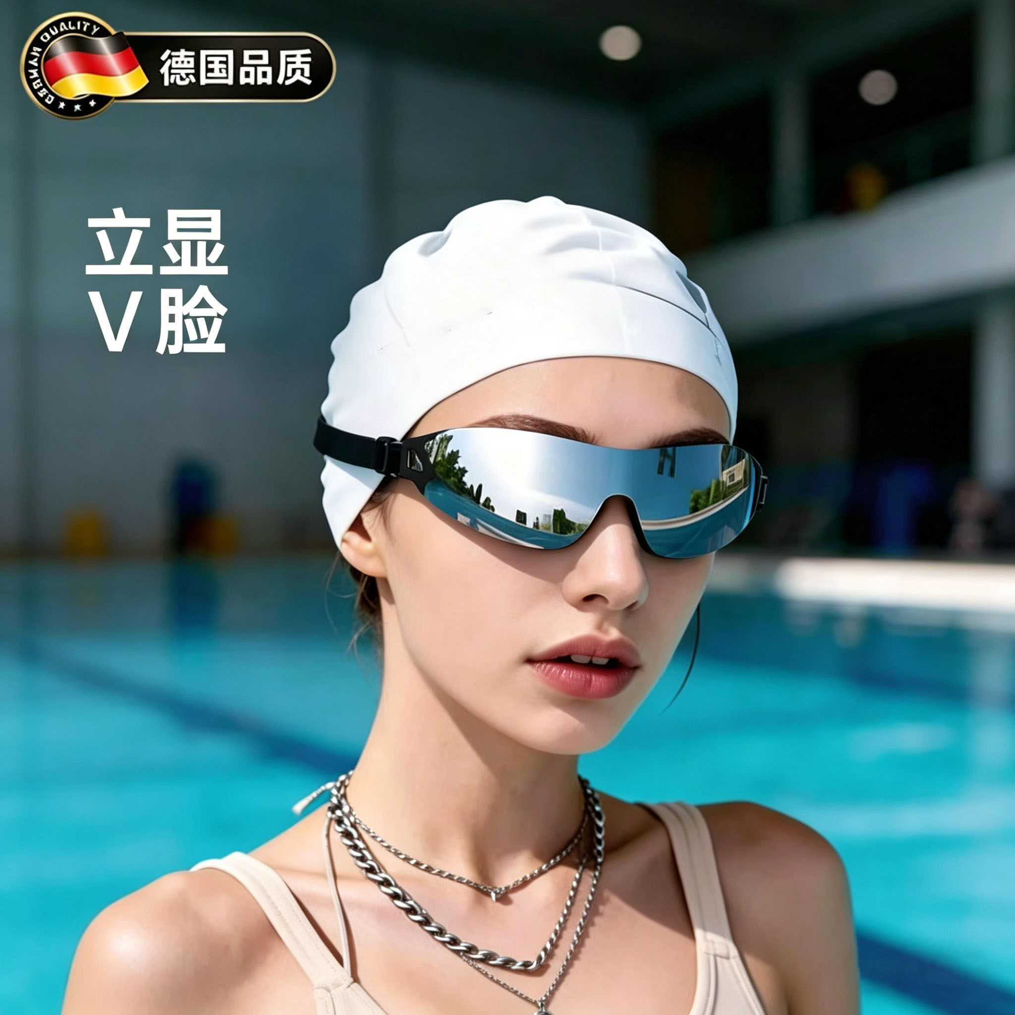 德国潜水境泳镜带度数近视泳镜高清防雾防水女士男款游泳眼镜镀膜