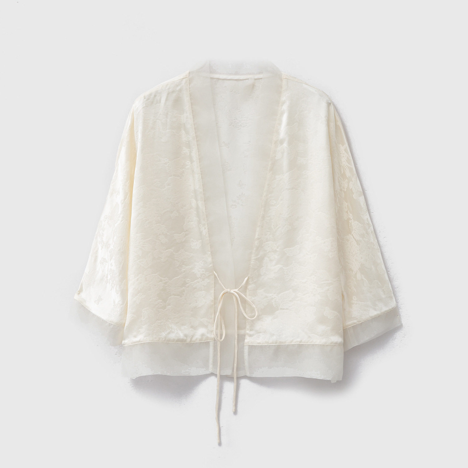 真丝提花防晒外套女欧根纱拼接