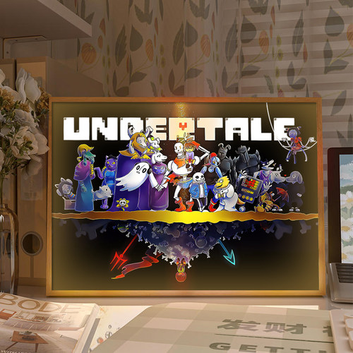 Undertale传说之下同款灯光画Chara桌面摆件Frisk手办动漫小夜灯