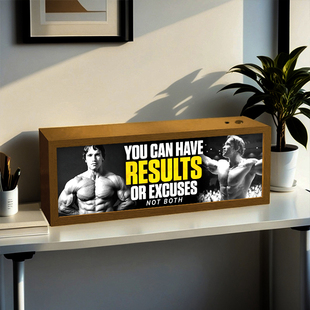 健身房阿诺德施瓦辛格发光灯牌减肥运动励志语录桌面健美小夜灯