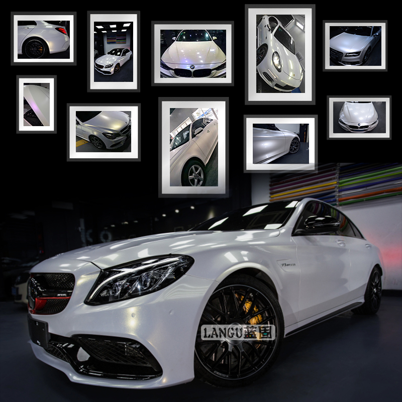 汽车改色膜白变色车膜贴纸全车车衣内饰白色后视镜贴膜车内车身膜