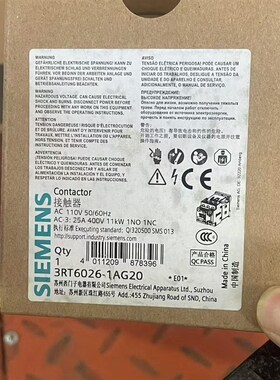 接触器器3RT6026-1AG201996有实