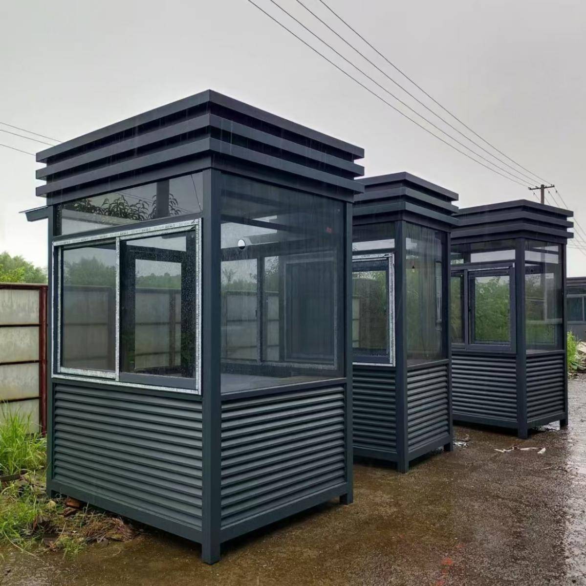 岗亭门卫亭零售厂家成品门岗保安亭供应免安装买即用整体发货