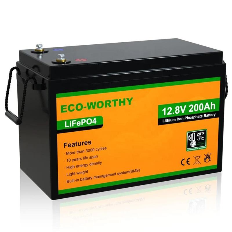 ECO-WORTHY12.8V200AH太阳能磷酸铁锂电池储能电瓶户外专用蓄电池