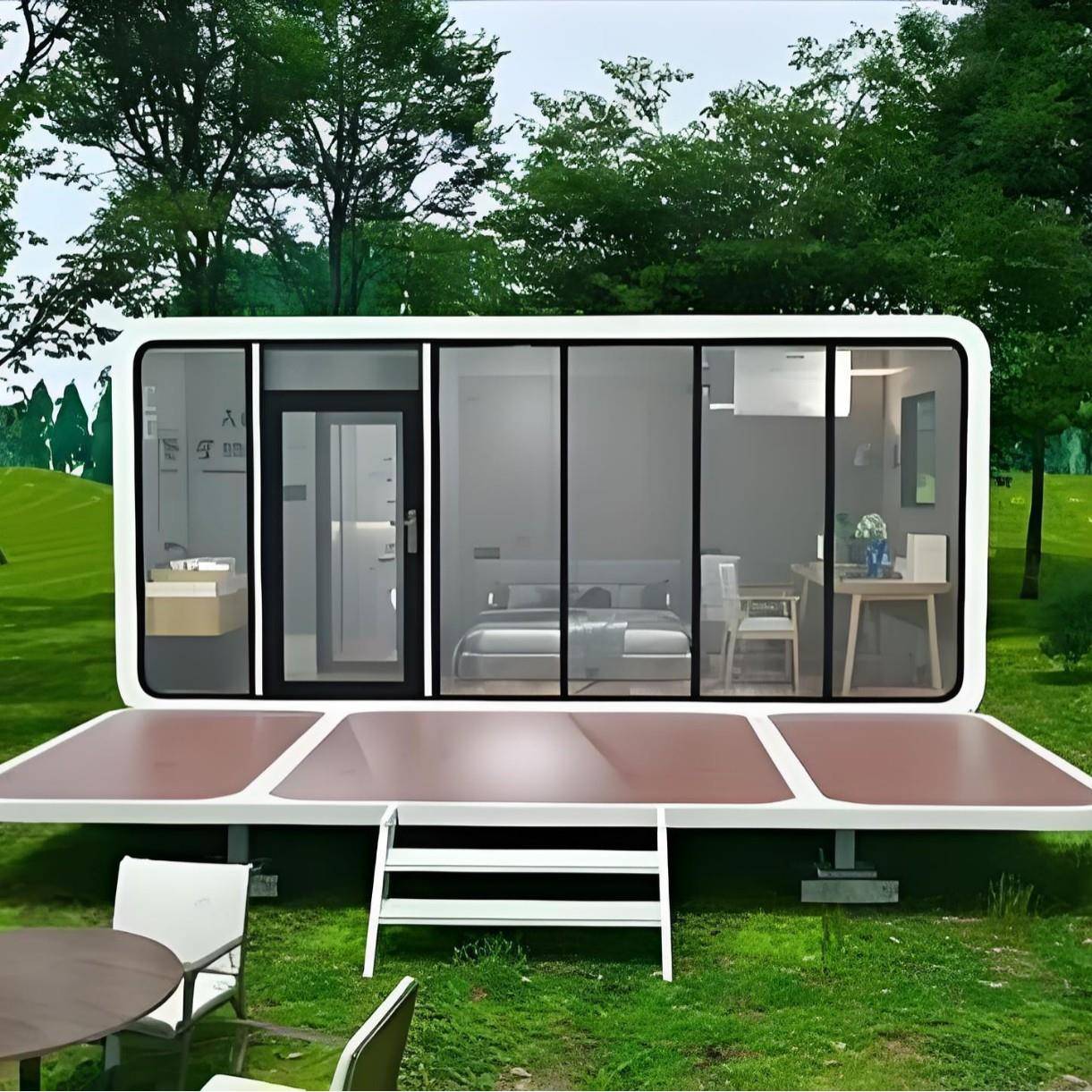 爆款苹果舱移动民宿露营度假风装配式移动房屋景区民宿免费设计