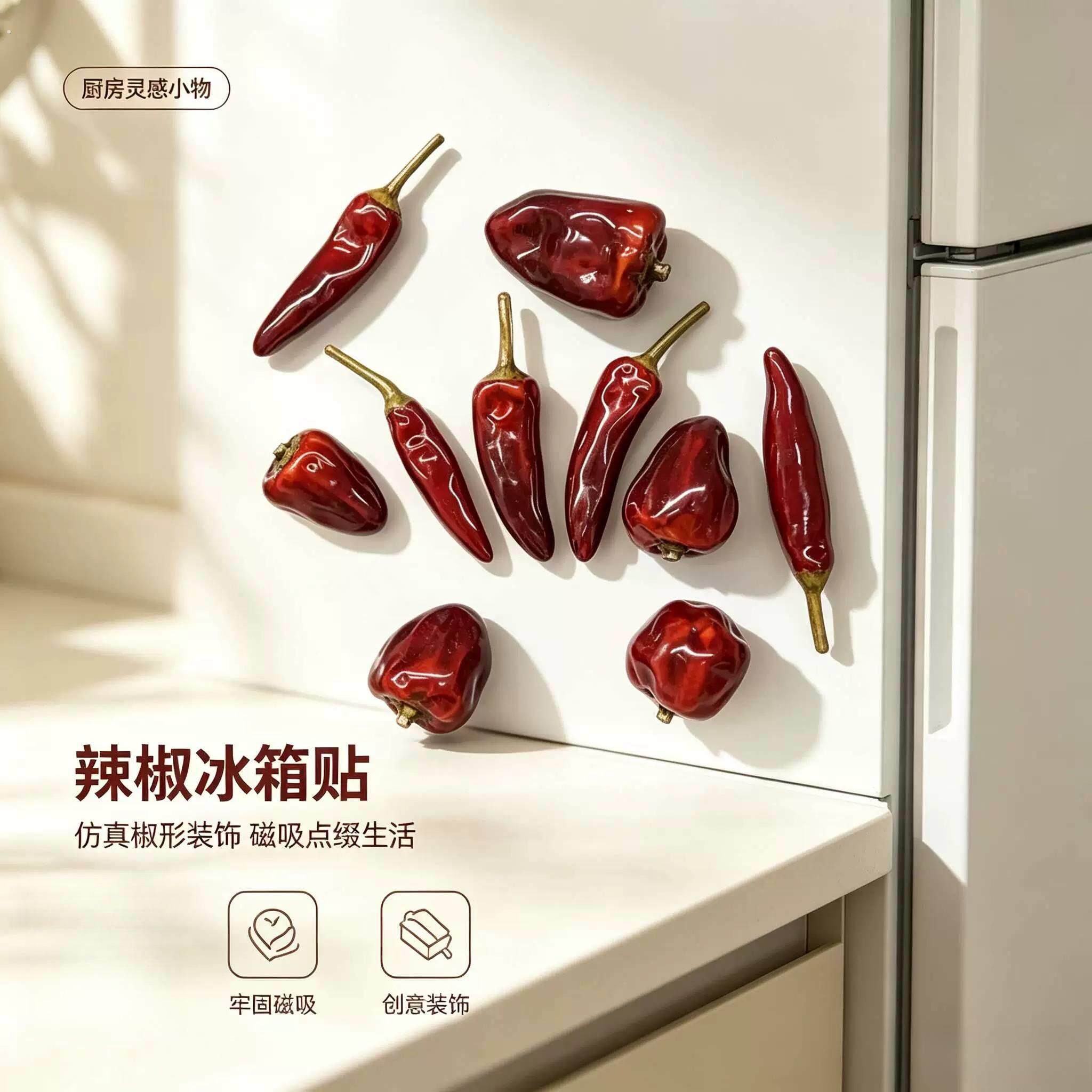 重庆特色文创真辣椒复古造型冰箱磁贴创意冰箱装饰旅游纪念品送人
