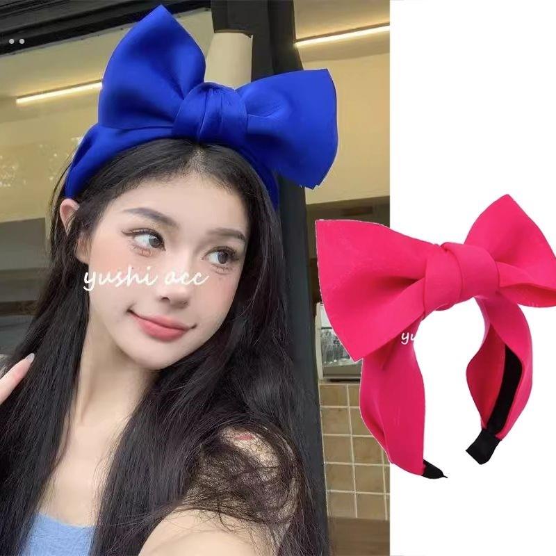 芭比发饰克莱因蓝超大蝴蝶结发箍网红同款高颅顶可爱头箍高级头饰