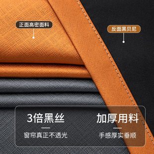 客厅北欧简约轻奢 送罗马杆一整套100全遮光卧室加厚窗帘2024新款