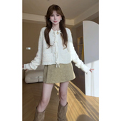 毛衣外套秋季 Wannvy 半身裙两件套 套装 女蝴蝶结短款 温柔风时尚