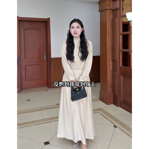 昕羽垚STUDIO 简约温柔风显瘦百搭翻领衬衫女收腰压褶半身裙套装