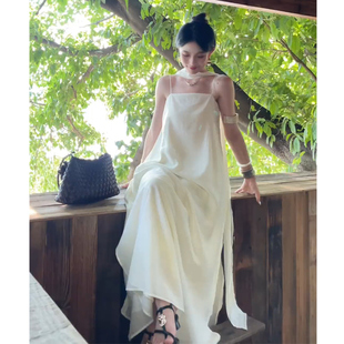 JIAHUI STUDIO 海边度假风无袖吊带连衣裙仙女沙滩裙气质裙子长裙