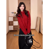 套装 向晚意 冬保暖毛衣休闲加绒弯刀裤 牛仔裤 STUDIO 轻奢简约女装