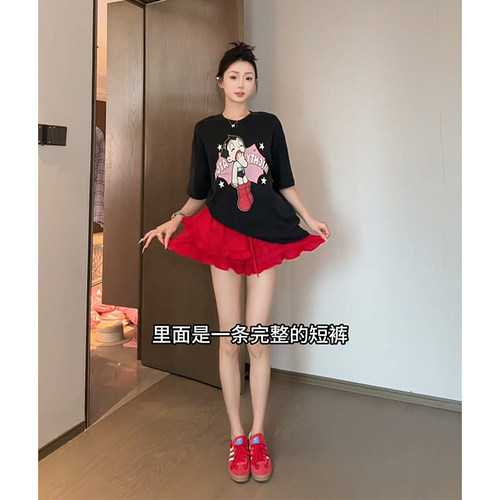 夏季韩系卡通短袖T恤短裤套装