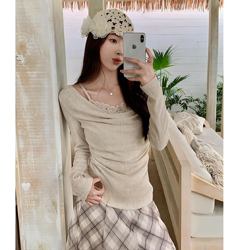 向晚意STUDIO假两件小衫半身裙