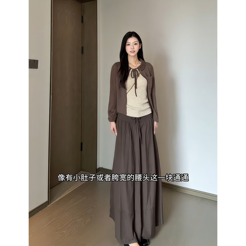 昕羽垚STUDIO韩系温柔风镂空针织开衫内搭吊带时尚宽松显瘦半身裙