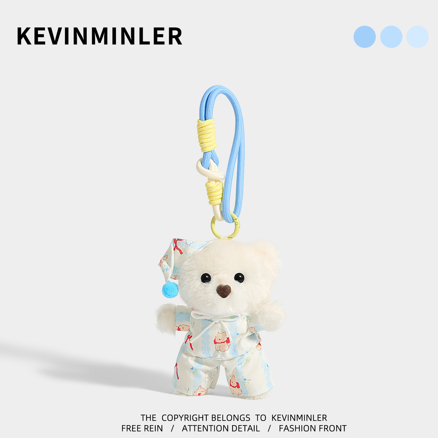 KEVINMINLER原创睡衣小熊毛绒包挂件高级感小众钥匙扣车挂饰礼物图片