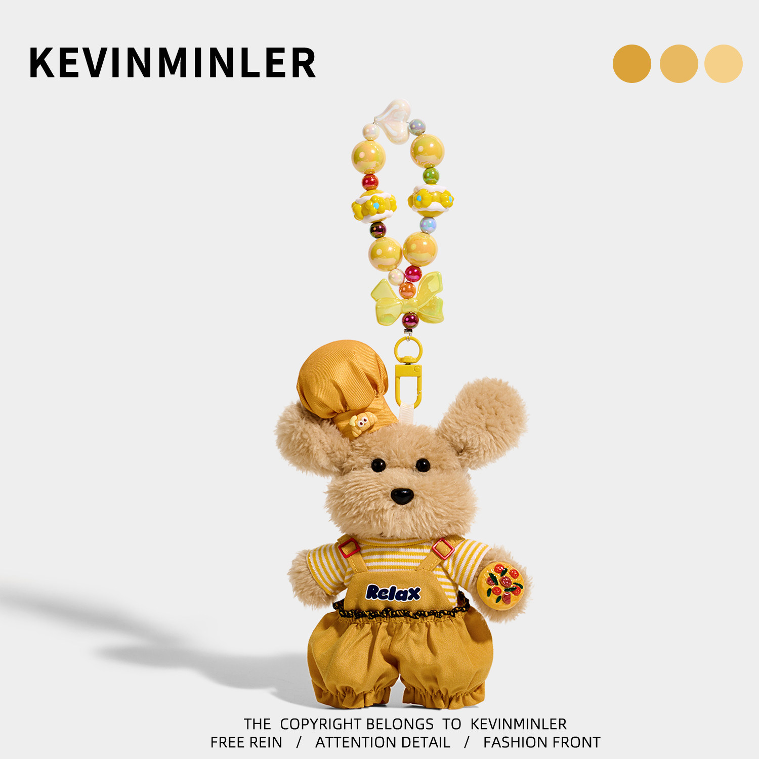 KEVINMINLER原创美食小狗包包挂件毛绒钥匙扣高级感挂饰创意礼物图片