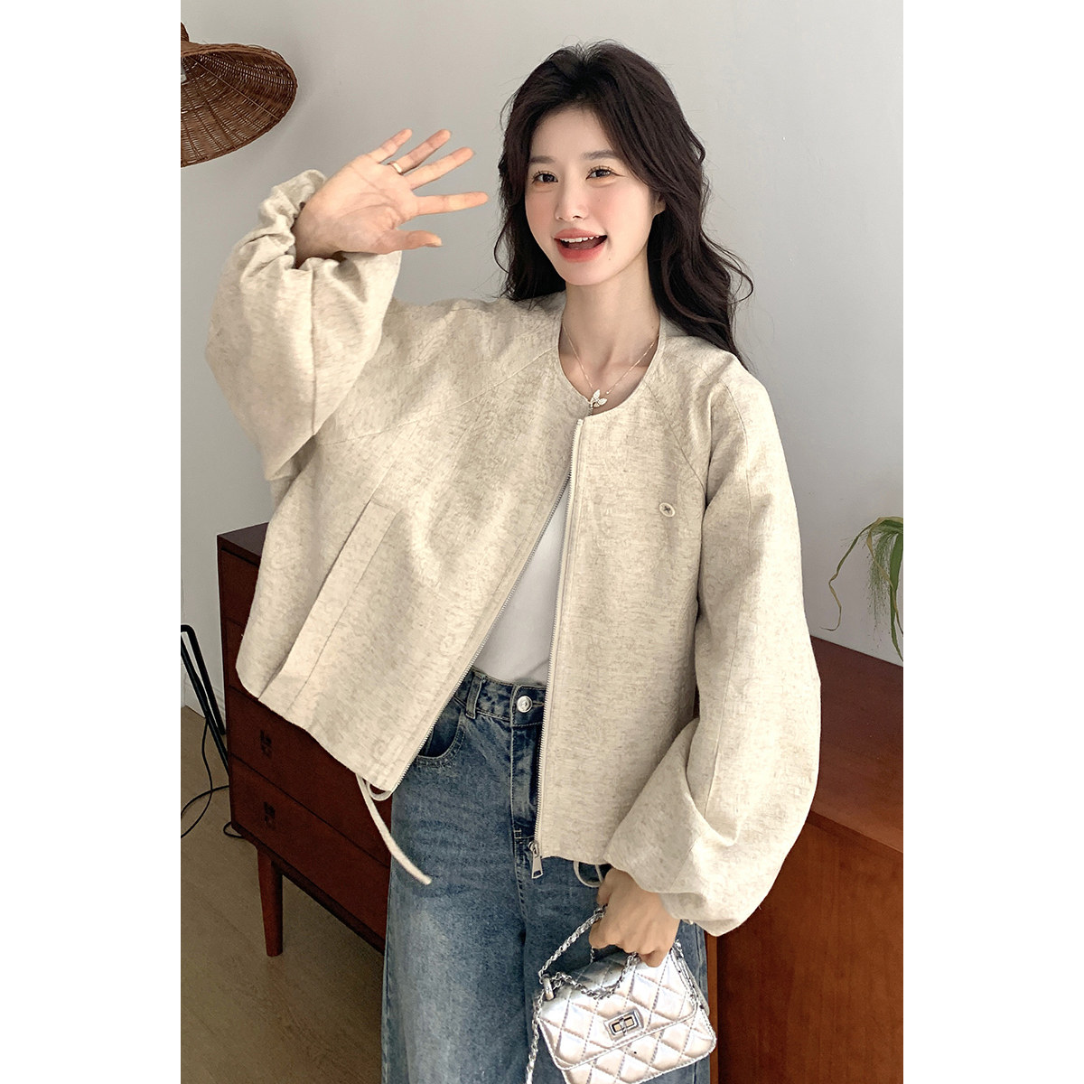 主推数据已出灯笼袖提花短外套女春季2C309-5802-P120-K178,女装短外套,2C309