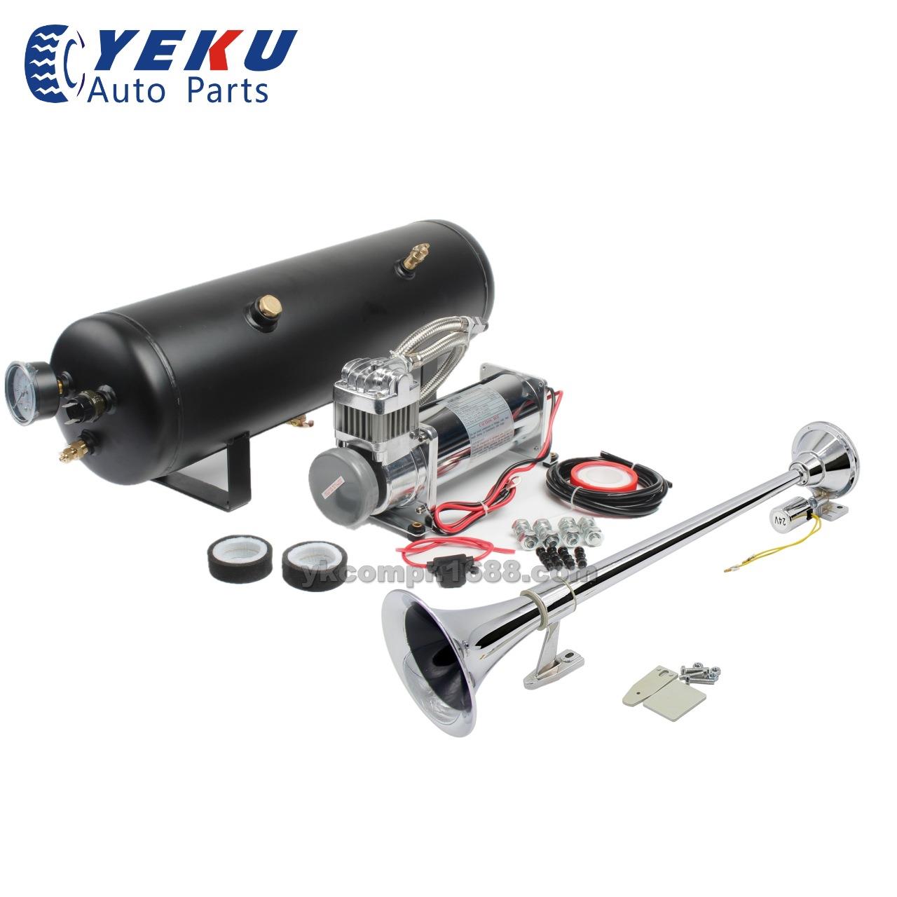 12V3gal200psi车载空压机气泵带单管640mm圆口气喇叭货车改装气泵