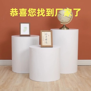 模特站台直播站人婚纱店拍摄展台空调增高脚踩台仿大理石摆件底座