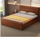 实木床1.5米主卧经济型双人床1.8m中式 床单人床家用1.2出租房床架