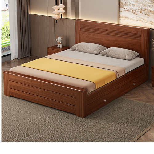 加厚全实木床1.5米1.8主卧双人床