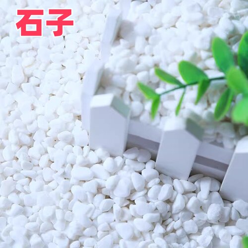 石子白色石子小白石头铺路造景庭院白石子铺地大鹅卵石50斤装景观