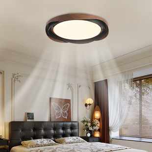 无叶风扇灯全光谱中古风卧室风扇吸顶灯复古护眼房间灯主卧灯具