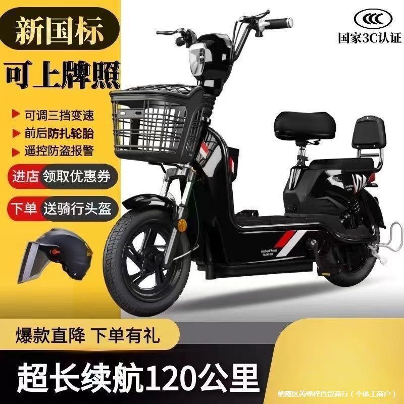 新款可上牌电动车新国标两轮电动自行车男女士成人小型电瓶车代步