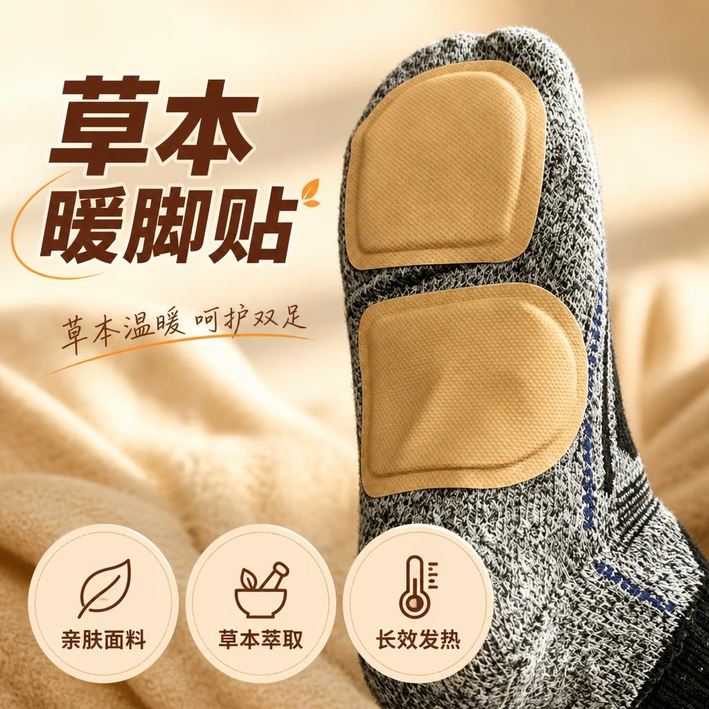 艾草生姜暖足贴脚底温敷保暖图片