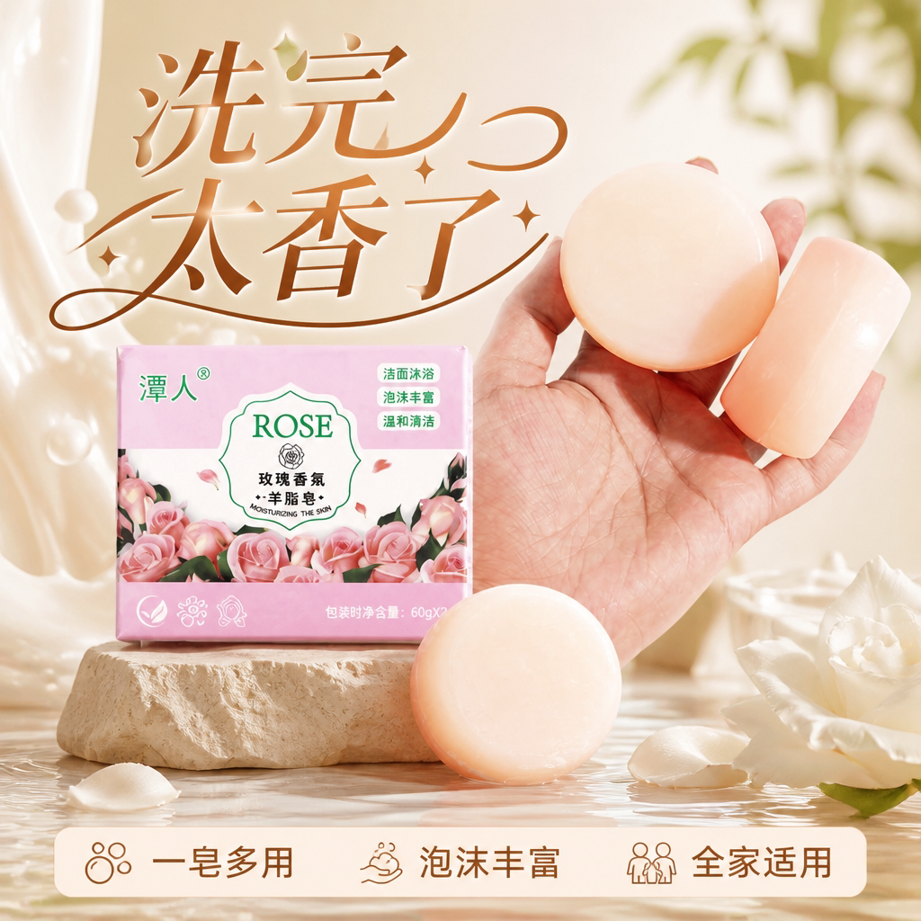 潭人羊脂手工皂温和留香滋润