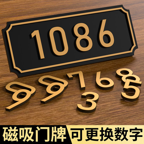 可更换磁吸数字门牌可移动数字