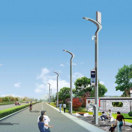 厂家直供物联网智慧路灯多功能合杆城市道路工程LED屏幕照明灯杆