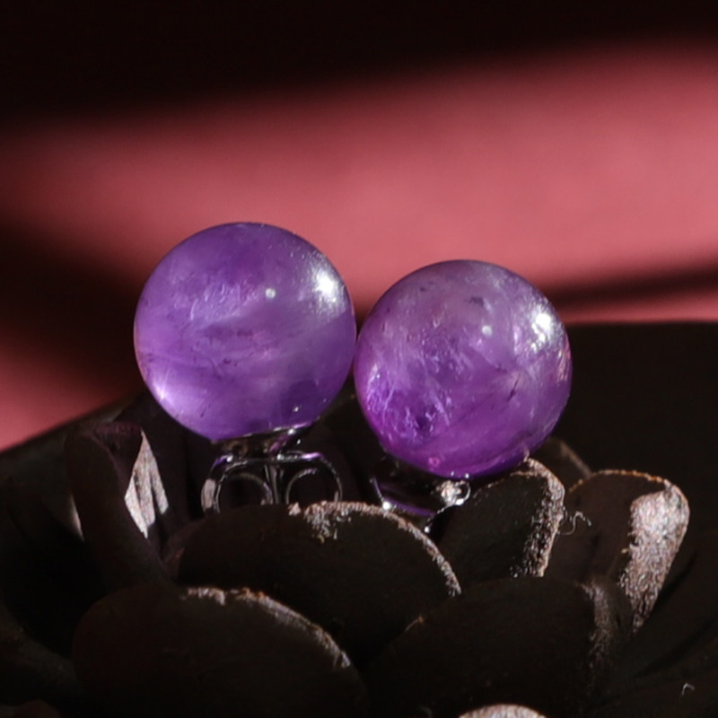 穹晶结界 [时光密语] 天然紫水晶耳钉耳饰气质复古国风女冰裂棉絮,饰品/流行首饰/时尚饰品新,耳饰,淘宝优惠券,粉丝福利购,淘宝优惠卷