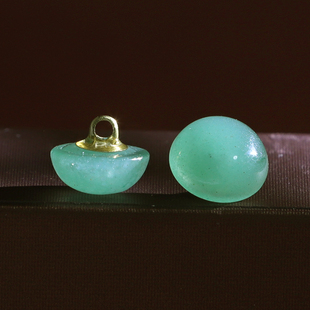 穹晶结界 [翠微] 绿东陵玉纽扣子旗袍扣衬衣扣国风中式宝石扣