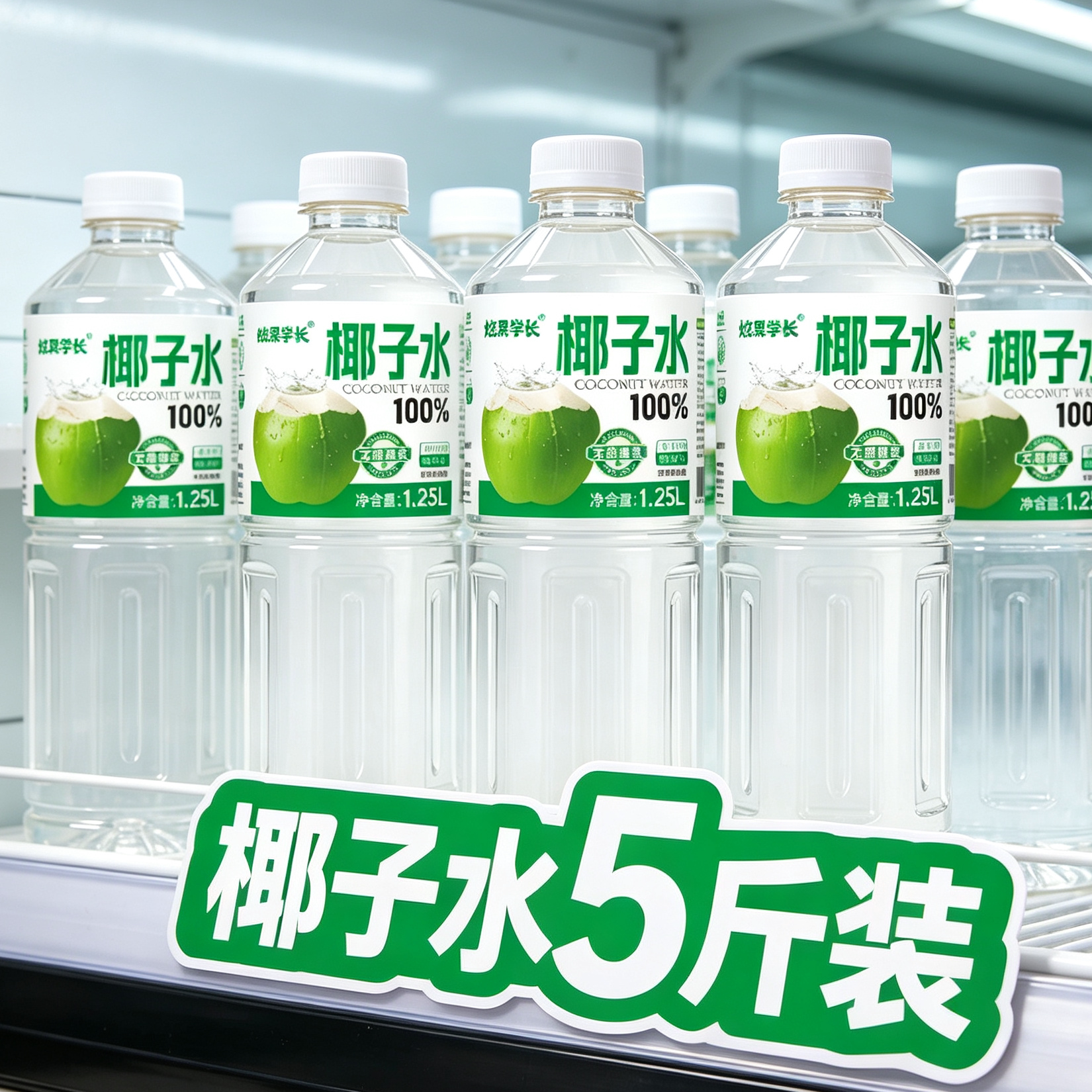 【到手5斤】100%椰子水1.25L瓶装0脂0添加清甜解腻爆款特价新日期