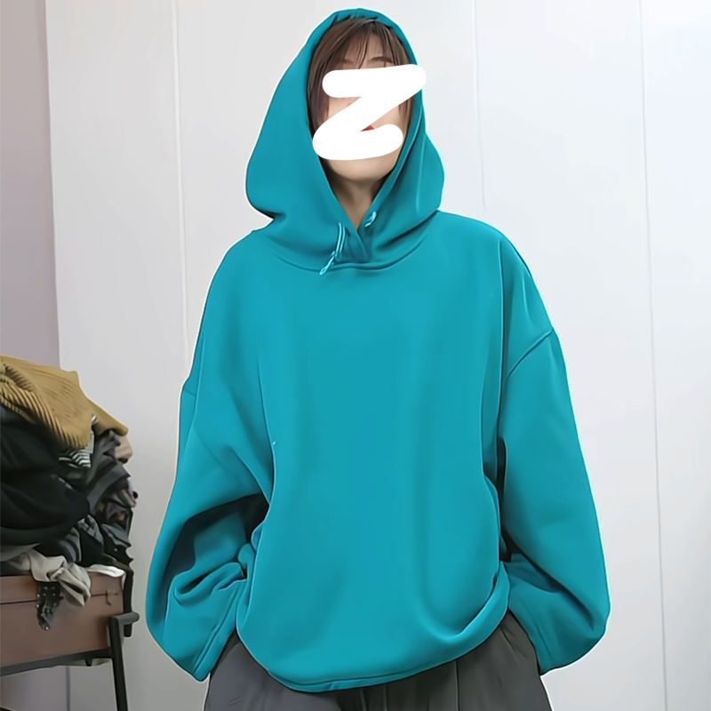 美式休闲风连帽卫衣男女情侣宽松