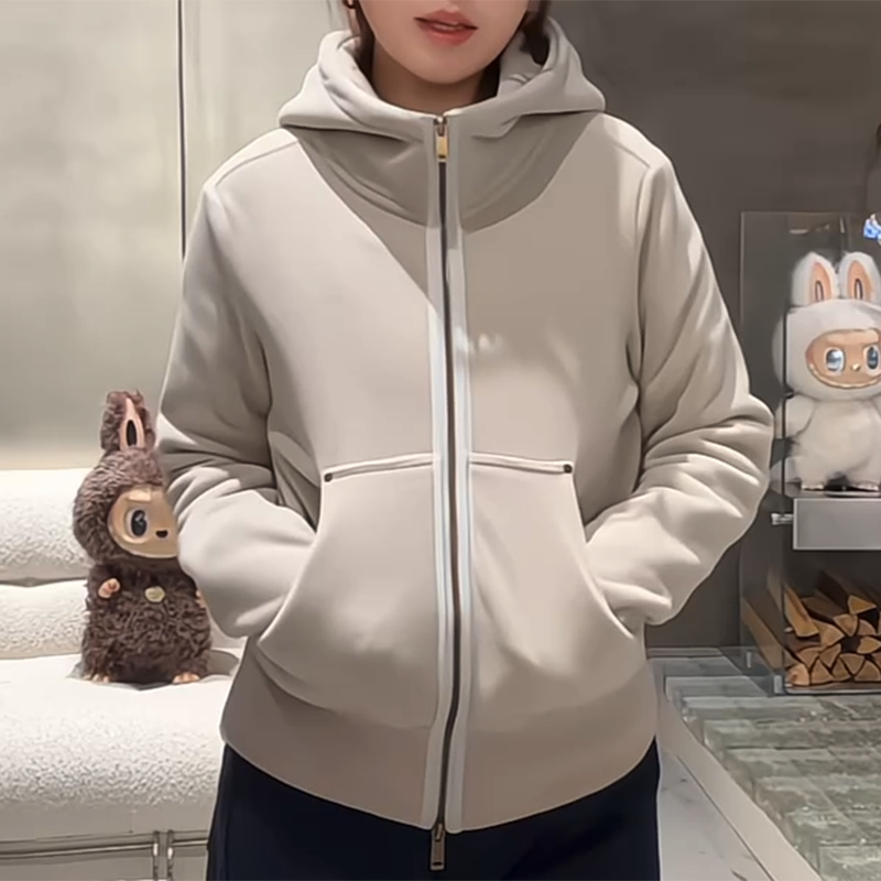 韩系设计感简约百搭连帽卫衣女显瘦休闲上衣小个子冲锋衣长袖外套,女装/女士精品,大码内搭,淘宝优惠券,粉丝福利购,淘宝优惠卷