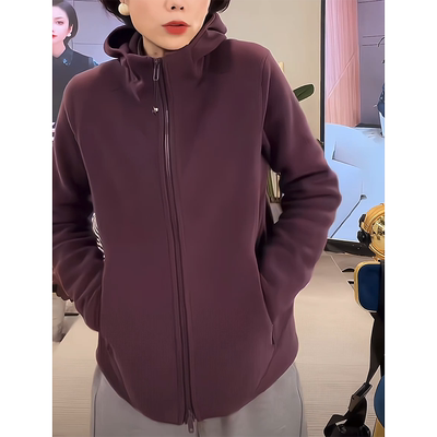 美式复古连帽拉链卫衣外套女秋冬