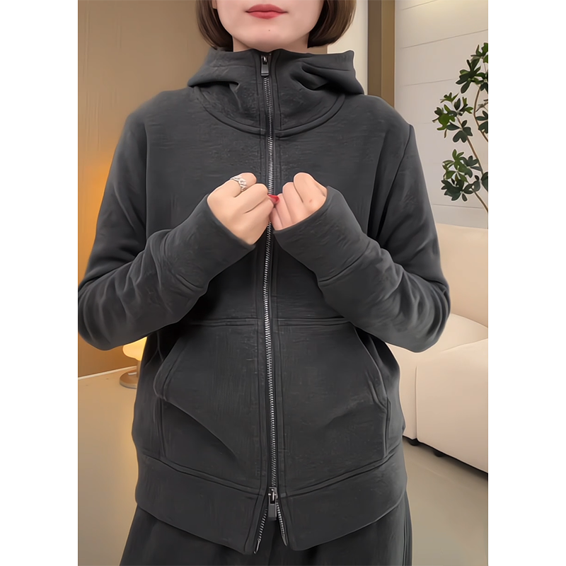 简约百搭长袖连帽拉链卫衣女秋冬冲锋衣宽松显瘦休闲上衣开衫外套,女装/女士精品,大码内搭,淘宝优惠券,粉丝福利购,淘宝优惠卷