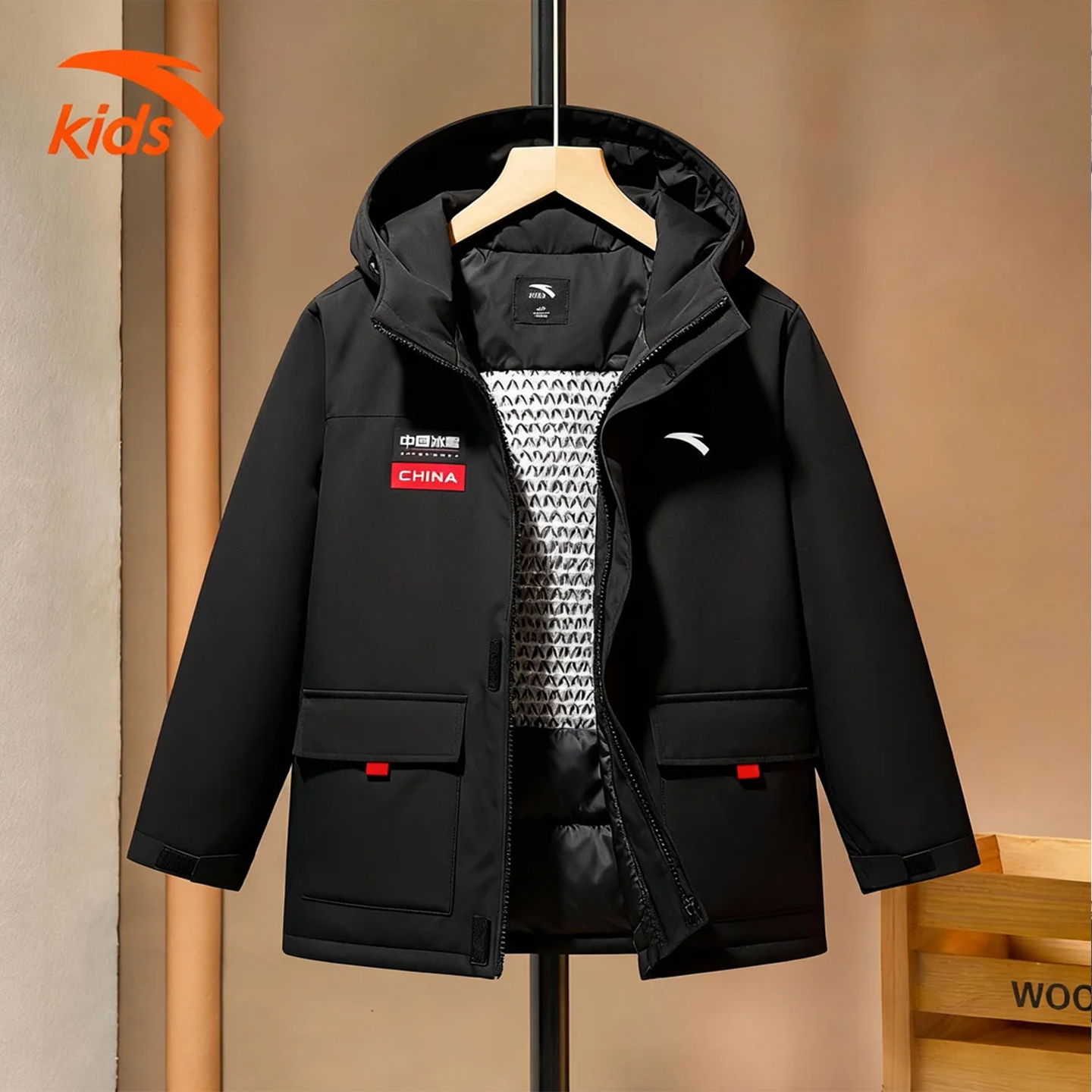 安踏儿童羽绒服四防科技保暖