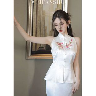 锦绣南歌2023年夏季新款国风旗袍马甲半裙套装优雅女