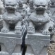 芝麻白石雕狮子 花岗岩青石雕刻北京狮子 酒店公司大门石狮子雕刻
